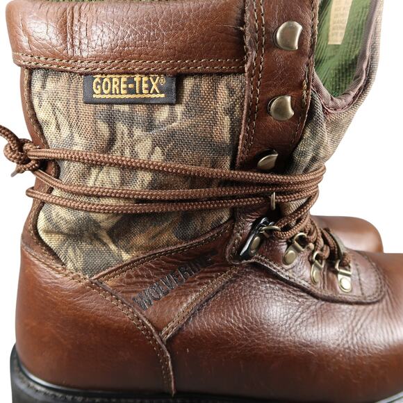 Wolverine Shoes Men 9.5 Boots Hunter Leather Camo Insulated Wide Width GTX Sport main image 11